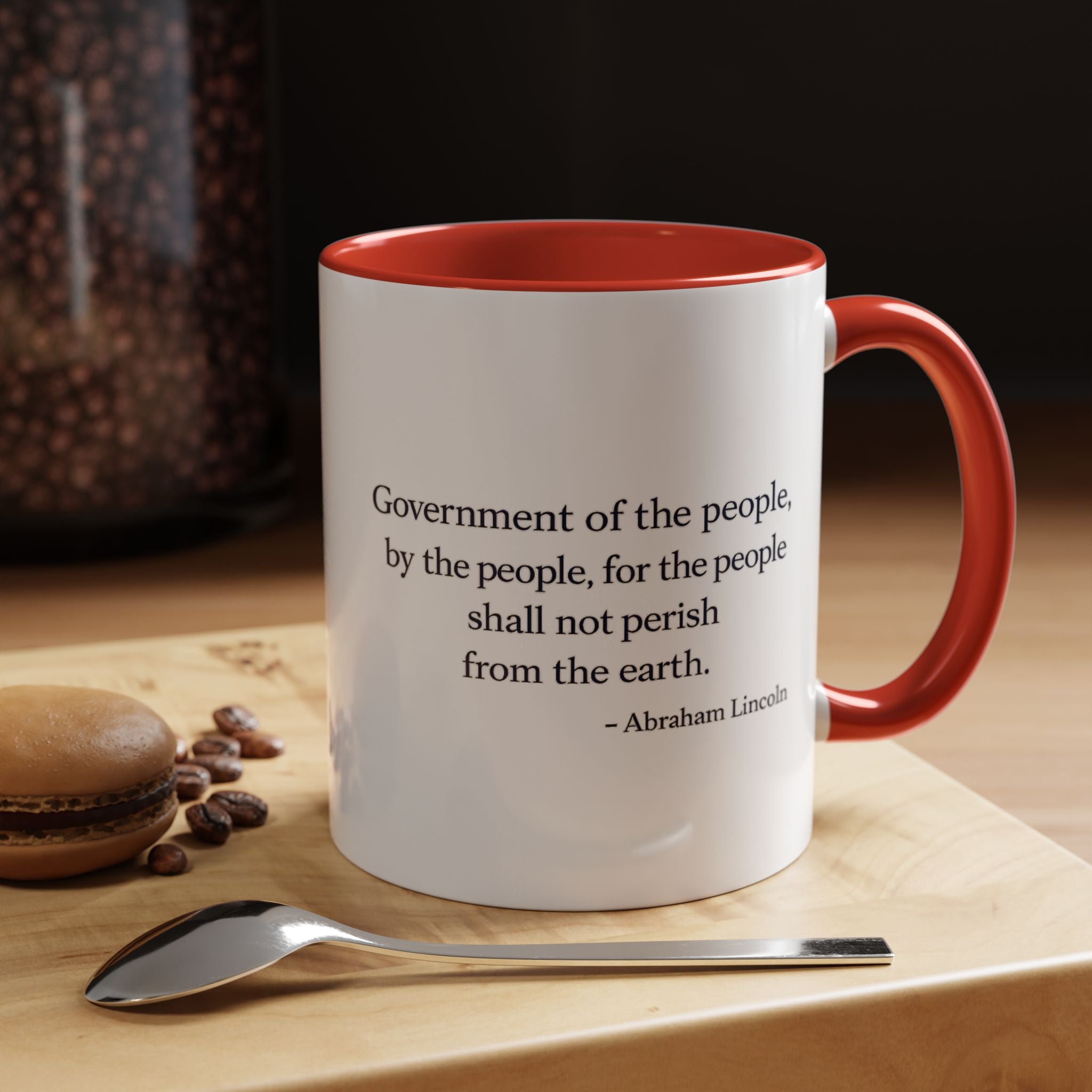 Lincoln Quote Accent Coffee Mug — "Government of the people, by the people, for the people"