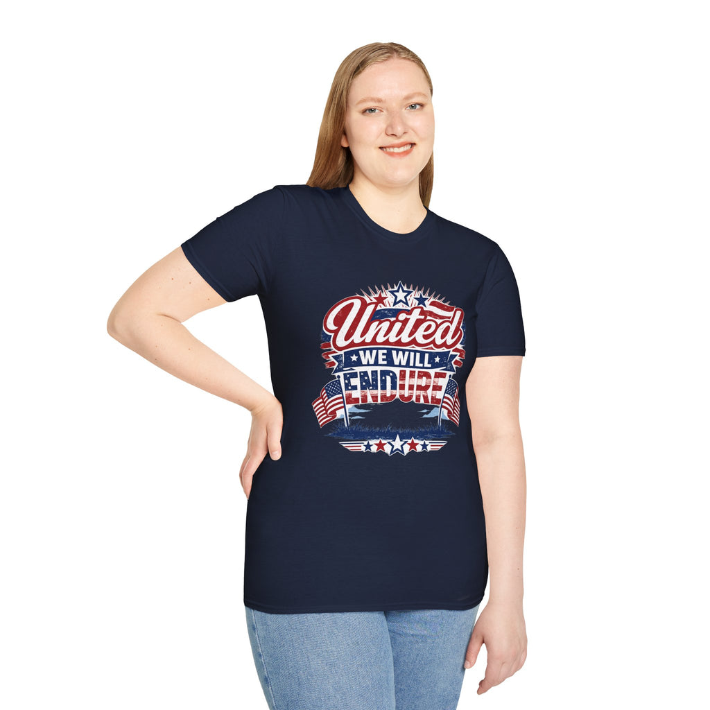 United We Will Endure Patriotic T-Shirt — American Flag 4th of July Tee