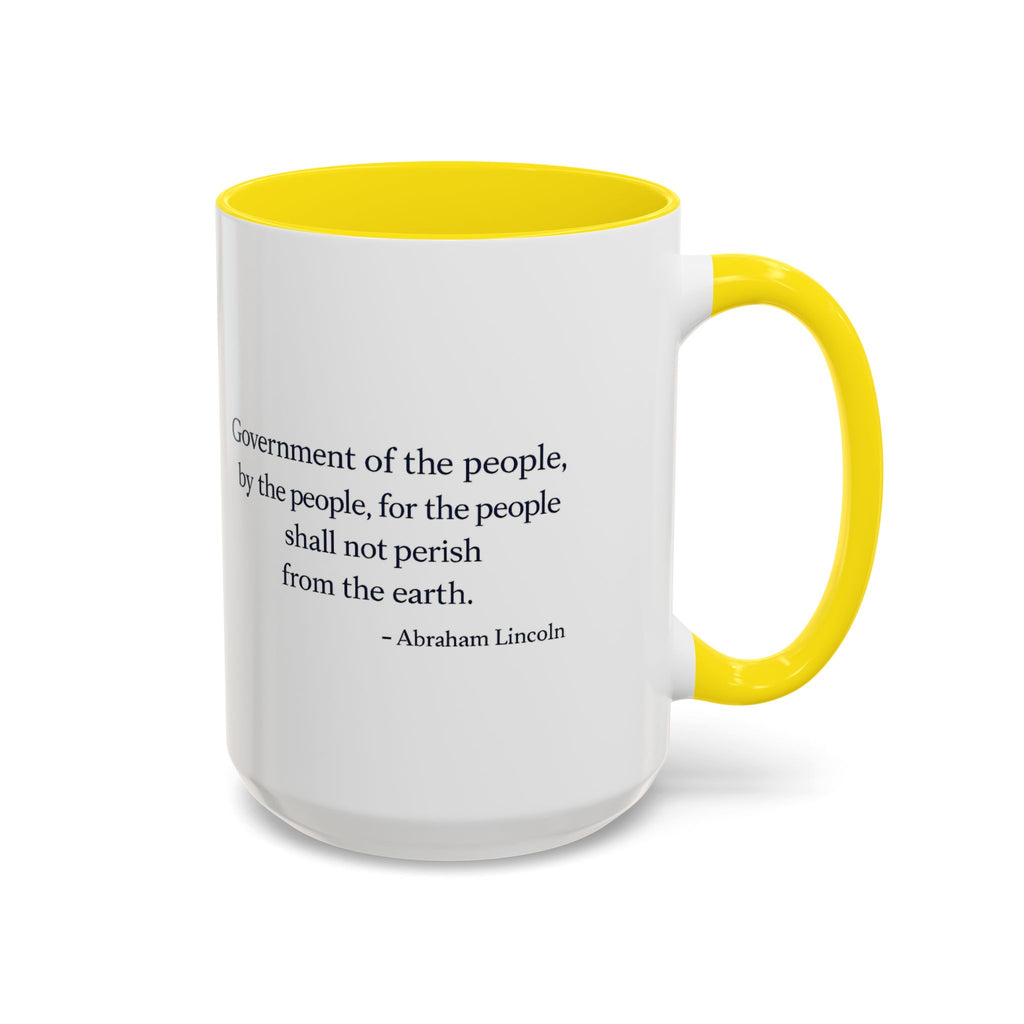 Lincoln Quote Accent Coffee Mug — "Government of the people, by the people, for the people"