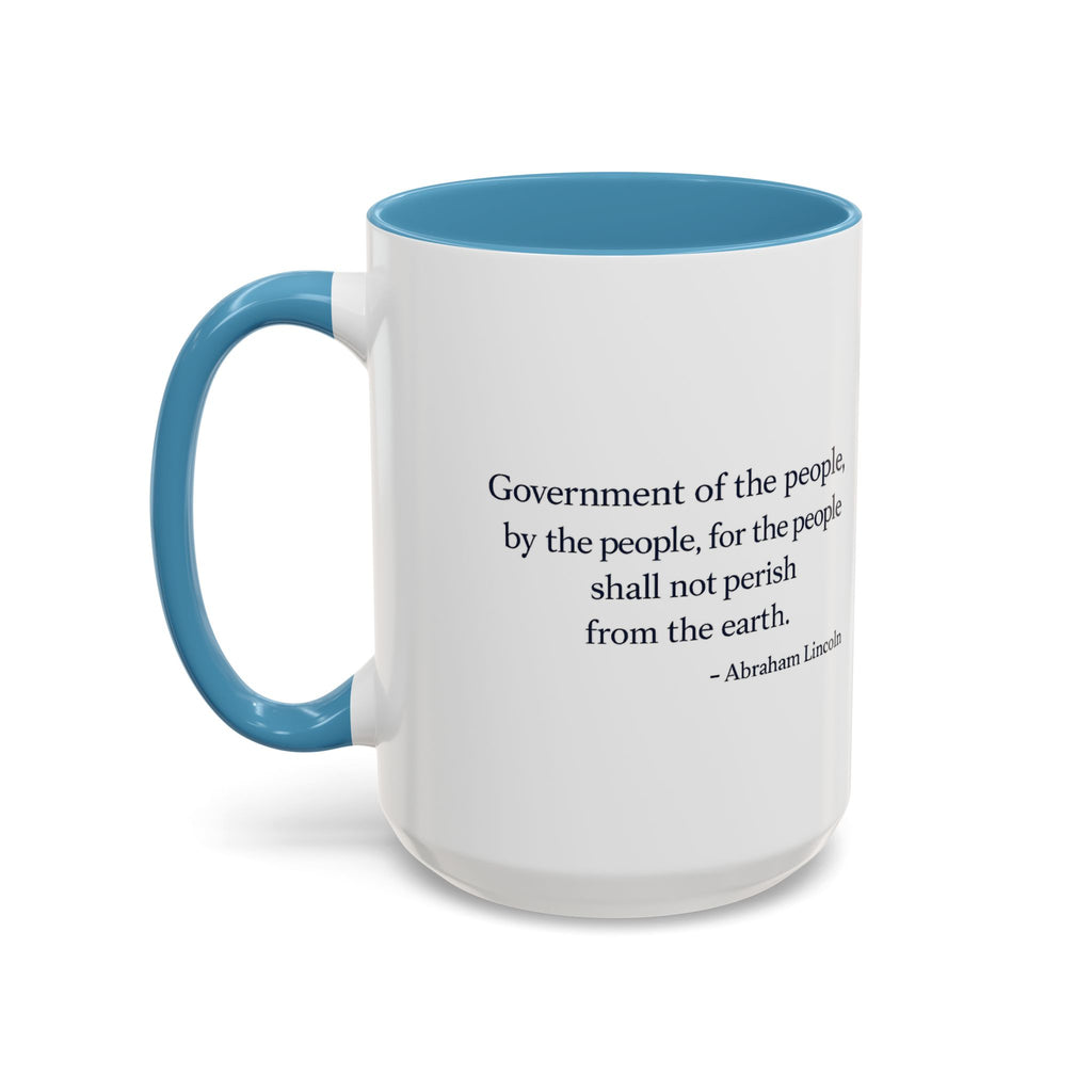 Lincoln Quote Accent Coffee Mug — "Government of the people, by the people, for the people"