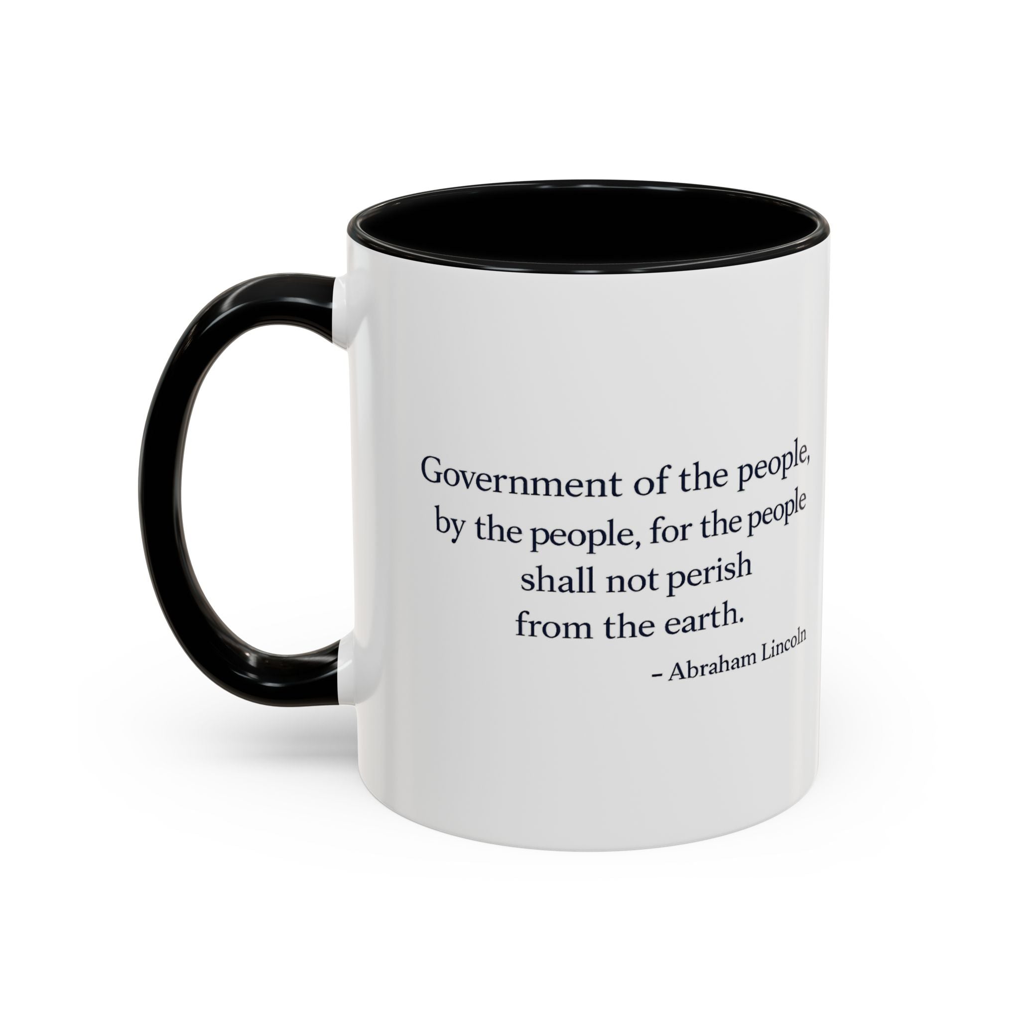 Lincoln Quote Accent Coffee Mug — "Government of the people, by the people, for the people"