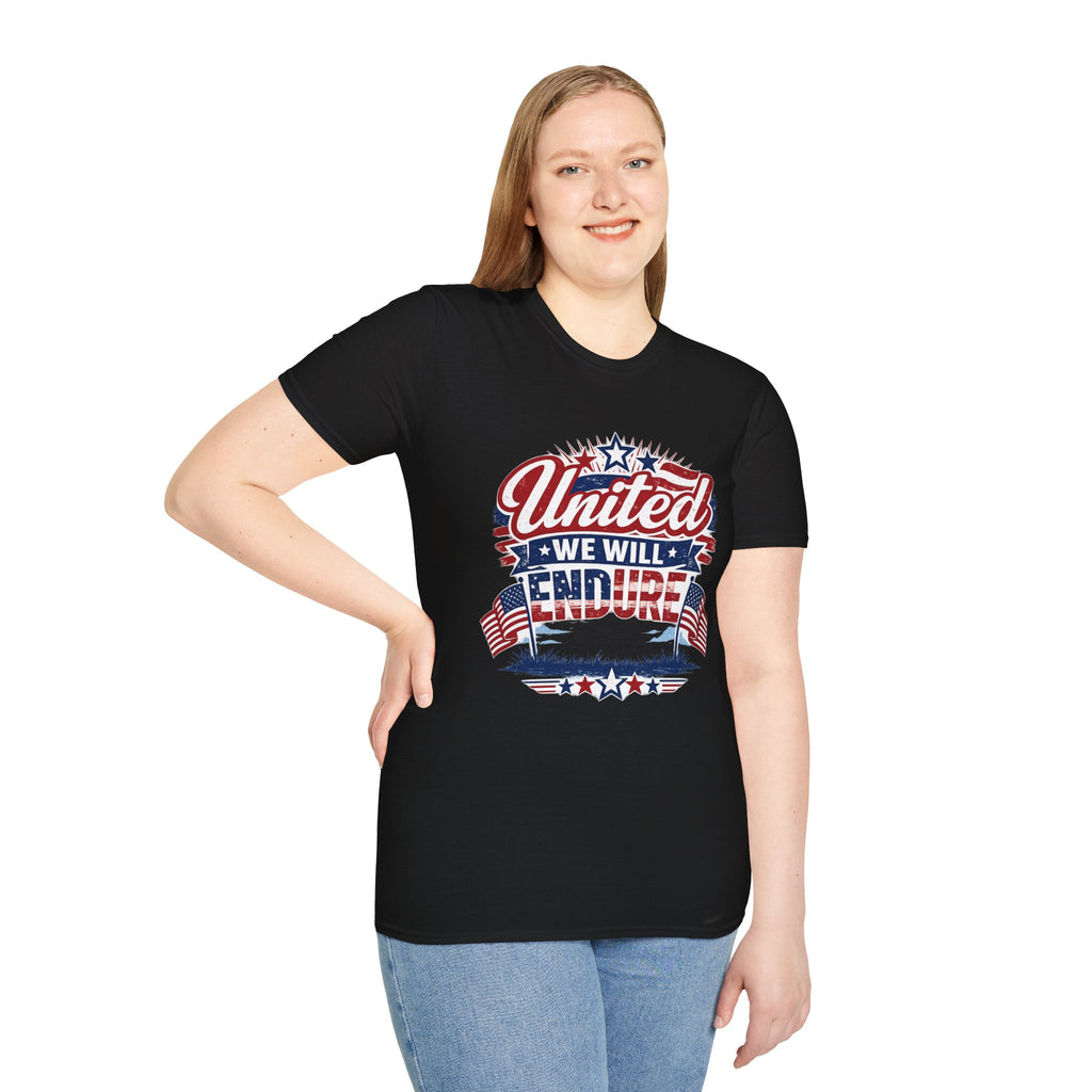 United We Will Endure Patriotic T-Shirt — American Flag 4th of July Tee