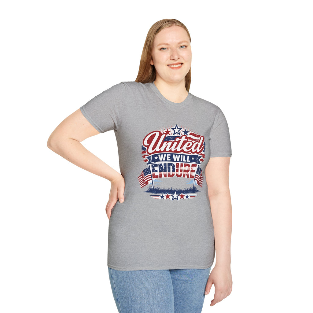 United We Will Endure Patriotic T-Shirt — American Flag 4th of July Tee
