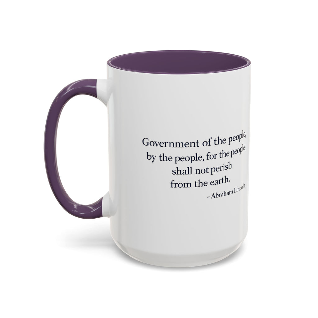 Lincoln Quote Accent Coffee Mug — "Government of the people, by the people, for the people"
