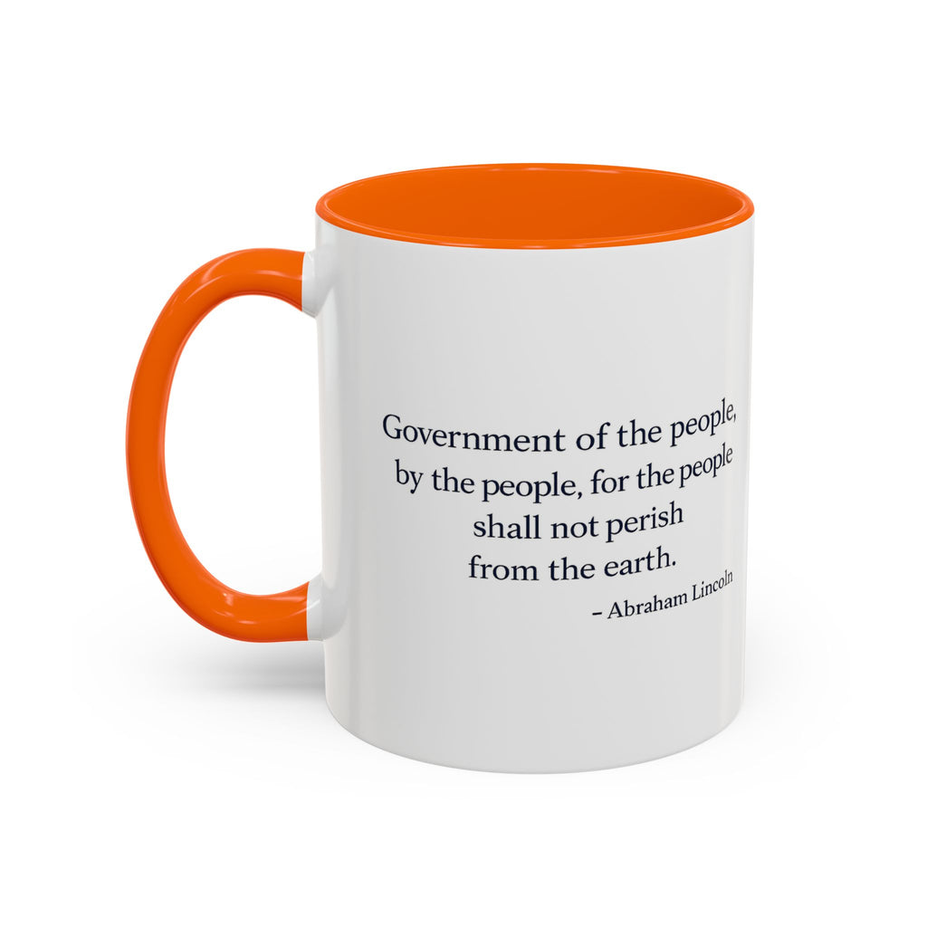 Lincoln Quote Accent Coffee Mug — "Government of the people, by the people, for the people"