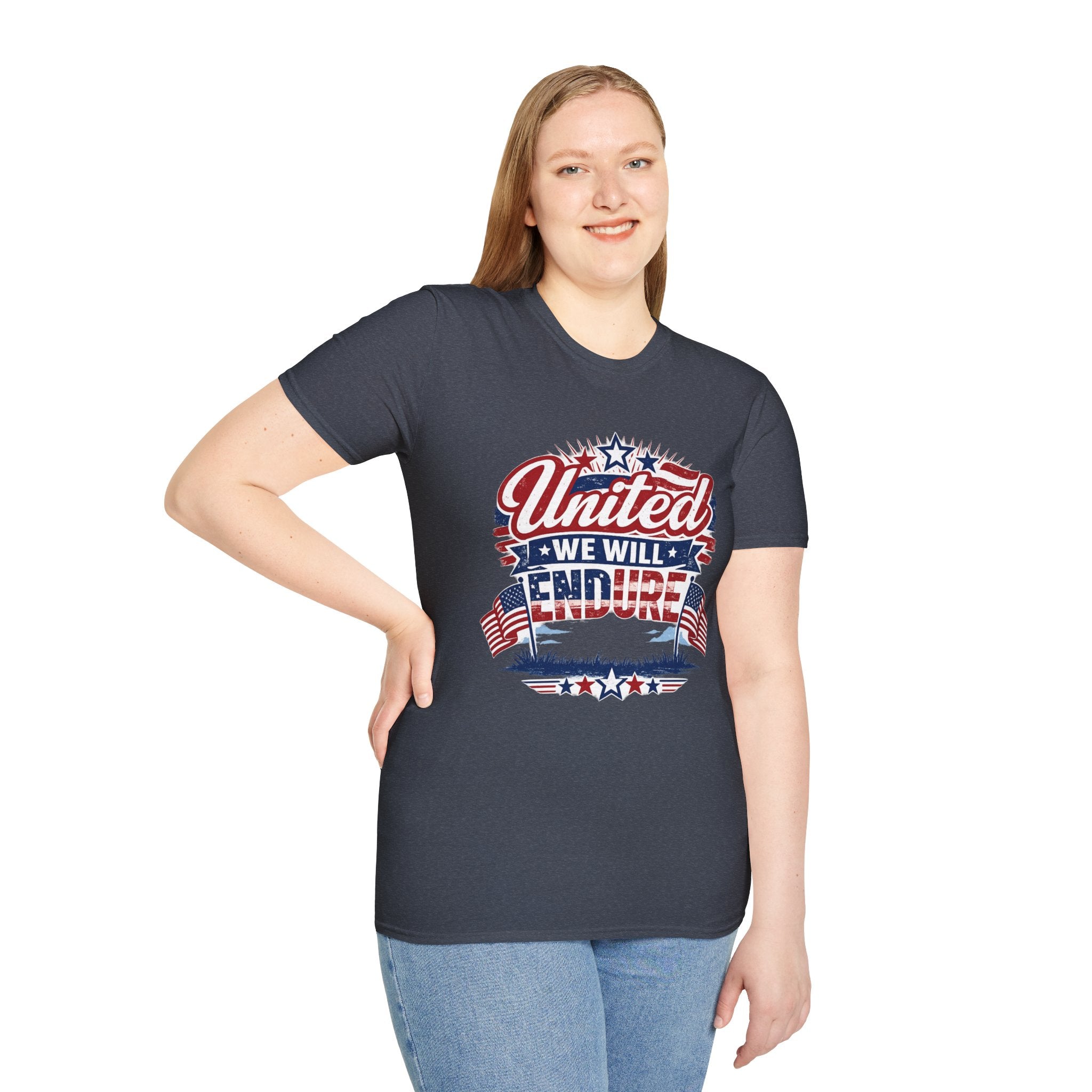 United We Will Endure Patriotic T-Shirt — American Flag 4th of July Tee